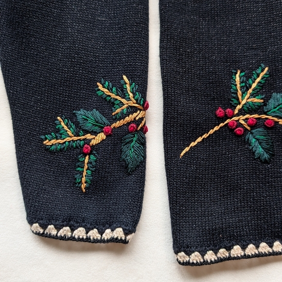 Vintage Tabi Women's Christmas Holiday Cardigan Sweater Embroidered Size M - Picture 10 of 16